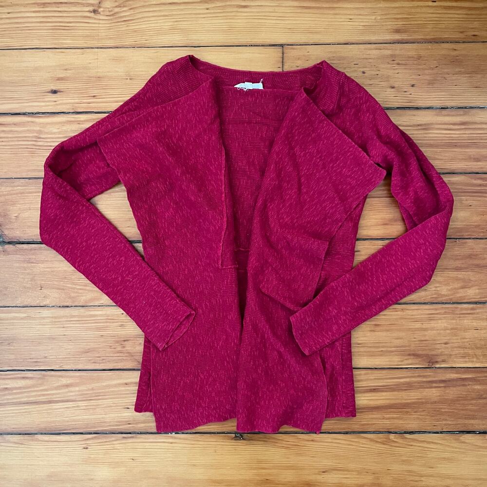 Eileen Fisher Women's Drape Cardigan Open Front Pink Linen Blend Small